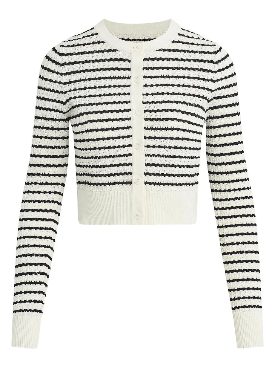 Joe's Jeans Women's Dani Striped Pointelle-Knit Cardigan