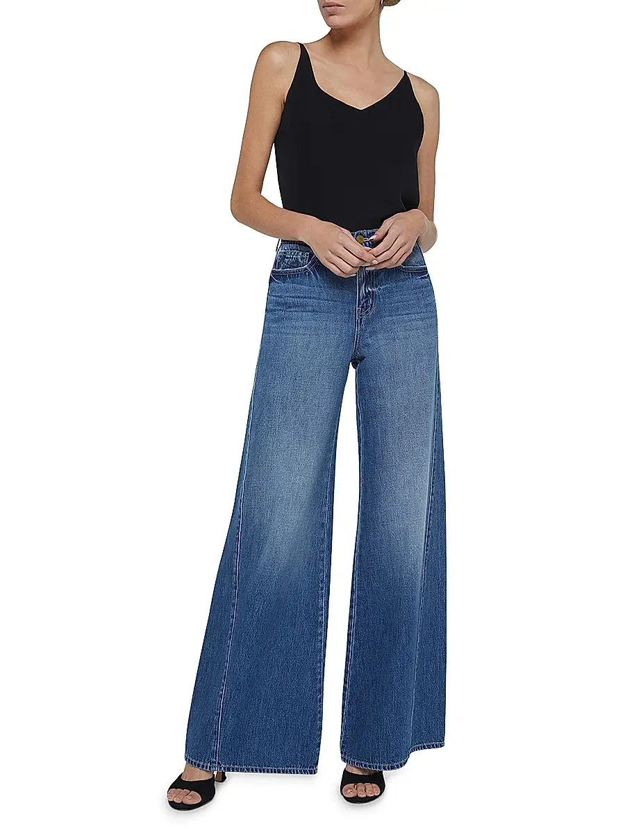 L'Agence Women's Beau High-Rise Wide-Leg Jeans | Thumbnail 2 L'Agence Women's Beau High-Rise Wide-Leg Jeans | Thumbnail 2