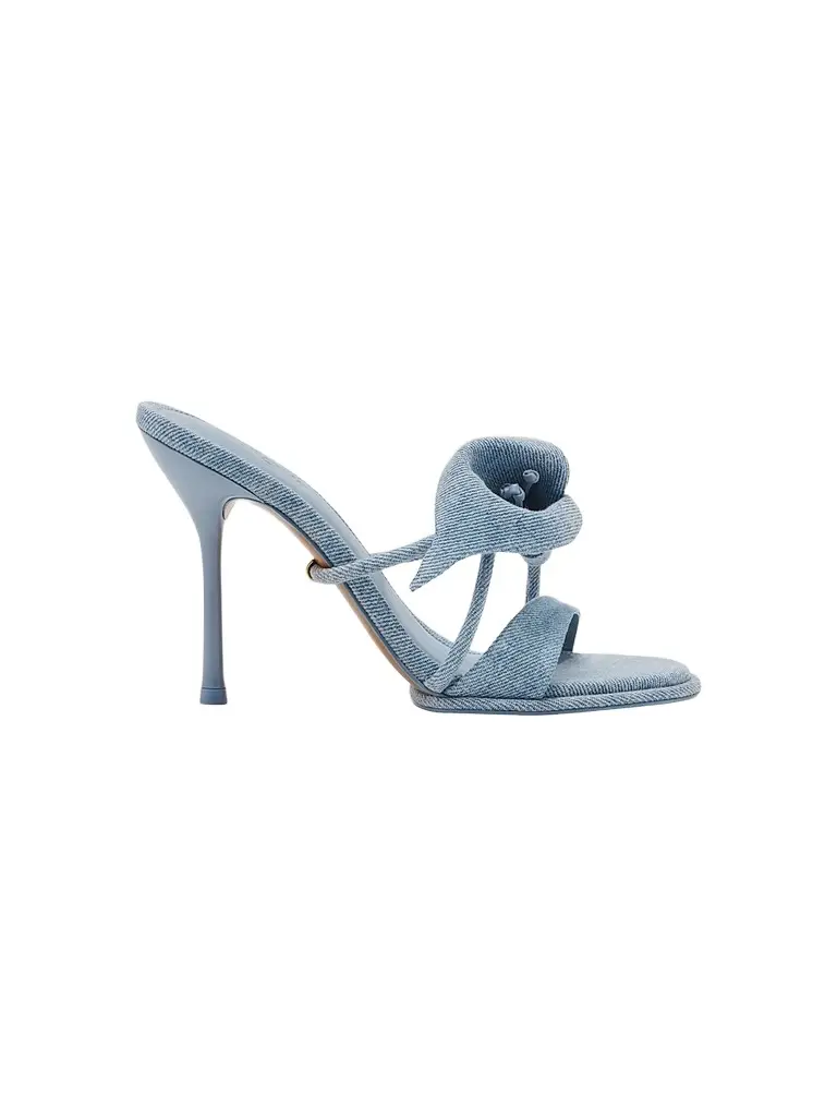 Cult Gaia Women's Cori 105MM Denim Slip-On Sandals