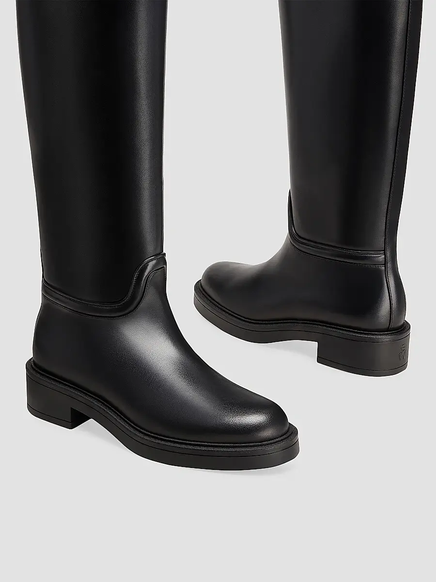 Stuart Weitzman Women's Celia Leather Riding Boots | Thumbnail 4