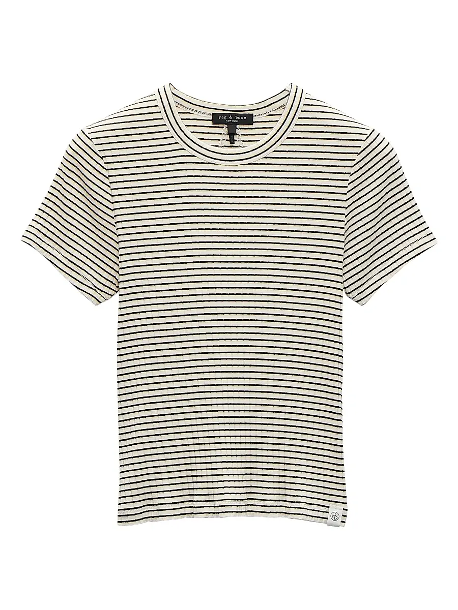rag & bone Women's Luca Striped Baby T-Shirt