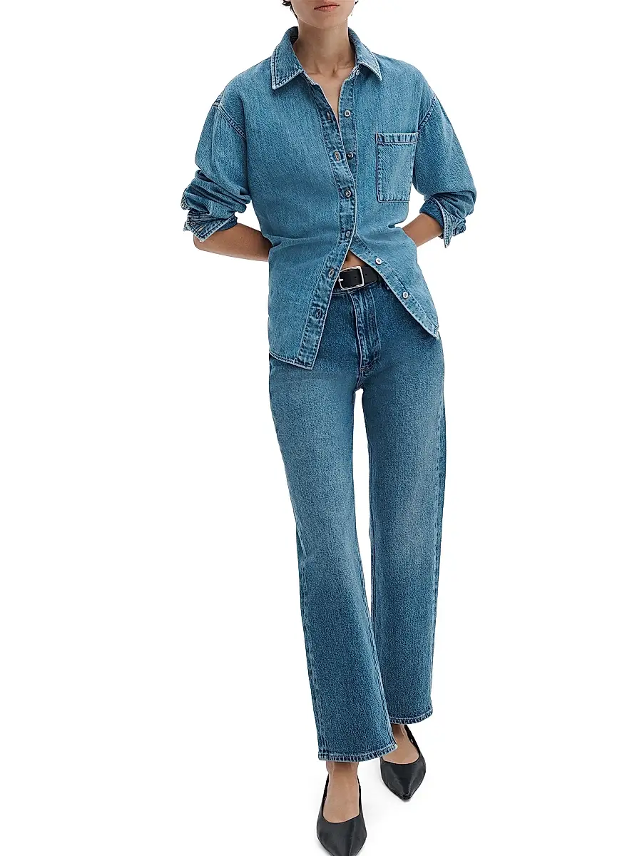 rag & bone Women's Connie Ultra Featherweight Denim Button-Front Shirt | Thumbnail 2