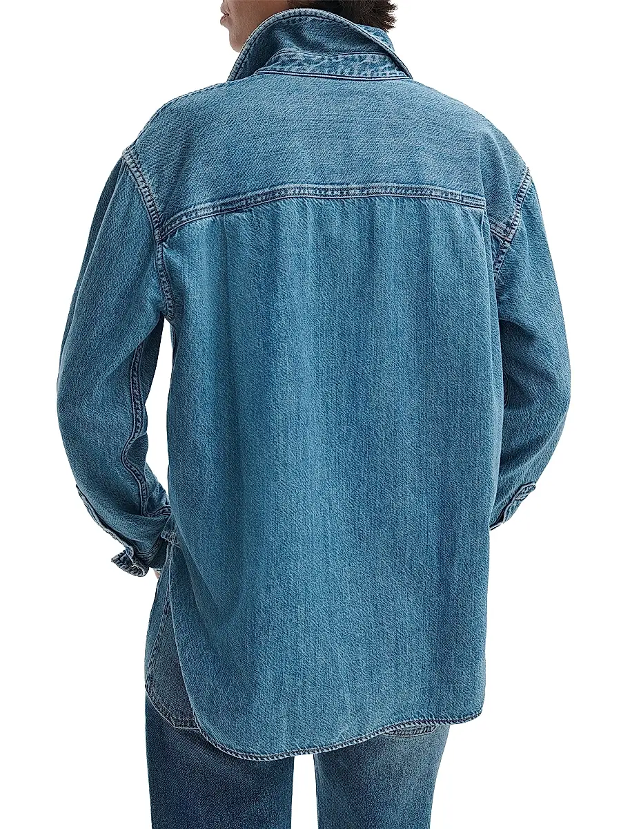 rag & bone Women's Connie Ultra Featherweight Denim Button-Front Shirt | Thumbnail 4