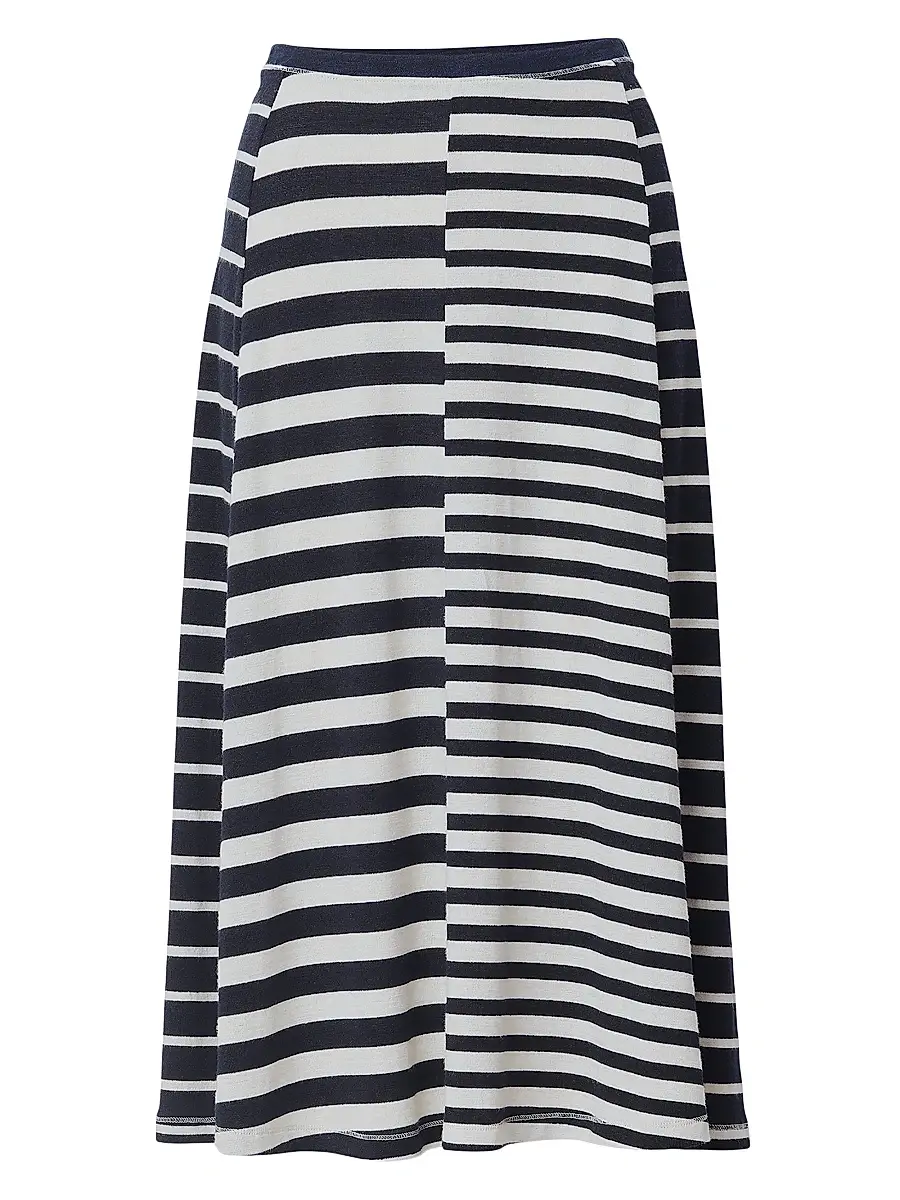 rag & bone Women's The Knit Mixed Stripe Midi-Skirt