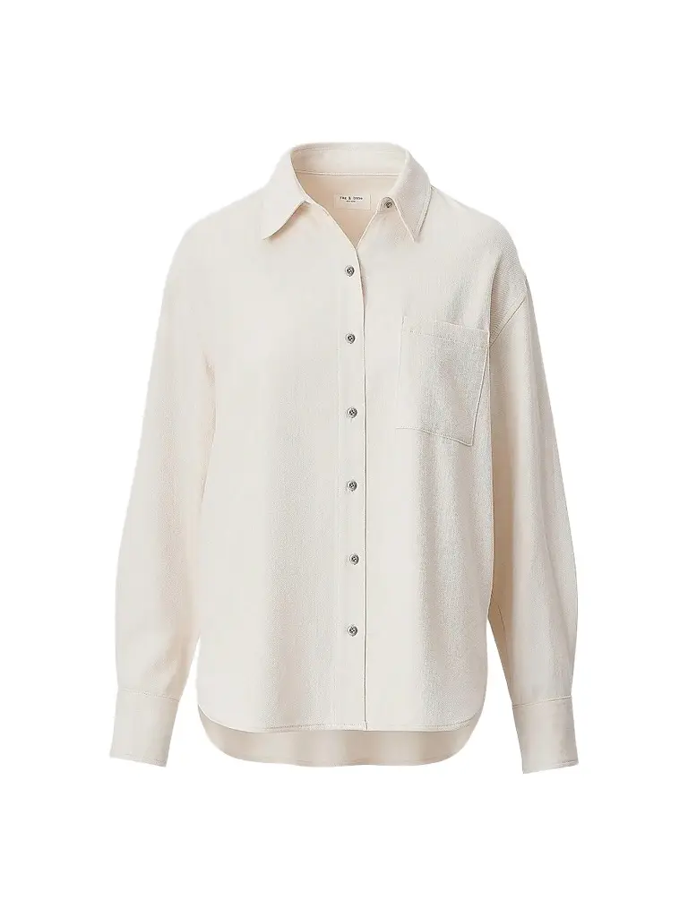 rag & bone Women's Connie Ultra Featherweight Denim Button-Front Shirt - Ecru | Image 1 rag & bone Women's Connie Ultra Featherweight Denim Button-Front Shirt - Ecru | Image 1
