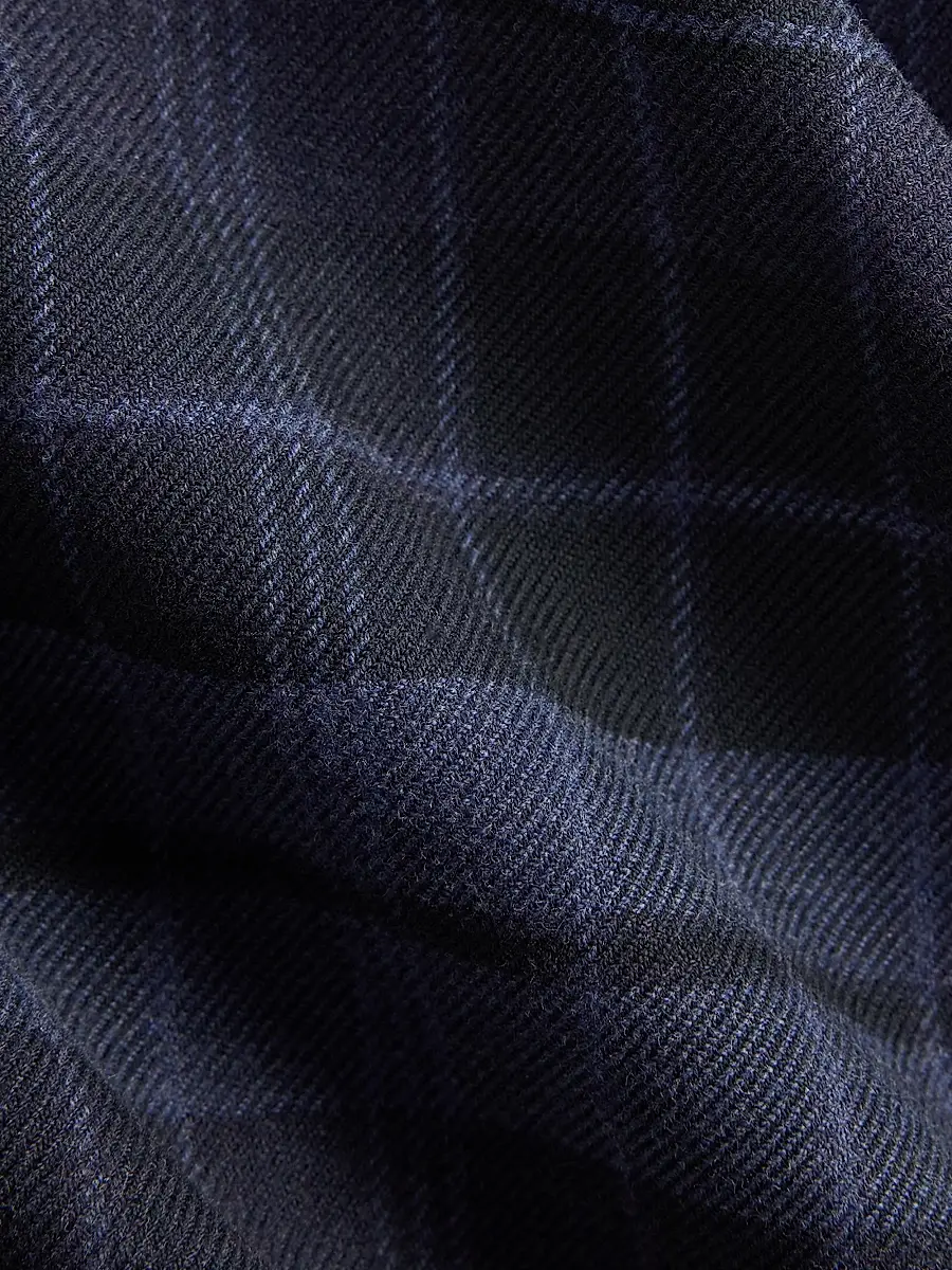 Ralph Lauren Purple Label Men's Plaid Cotton Flannel Button-Front Shirt - Dark French Blue Melange | Thumbnail 7 Ralph Lauren Purple Label Men's Plaid Cotton Flannel Button-Front Shirt - Dark French Blue Melange | Thumbnail 7