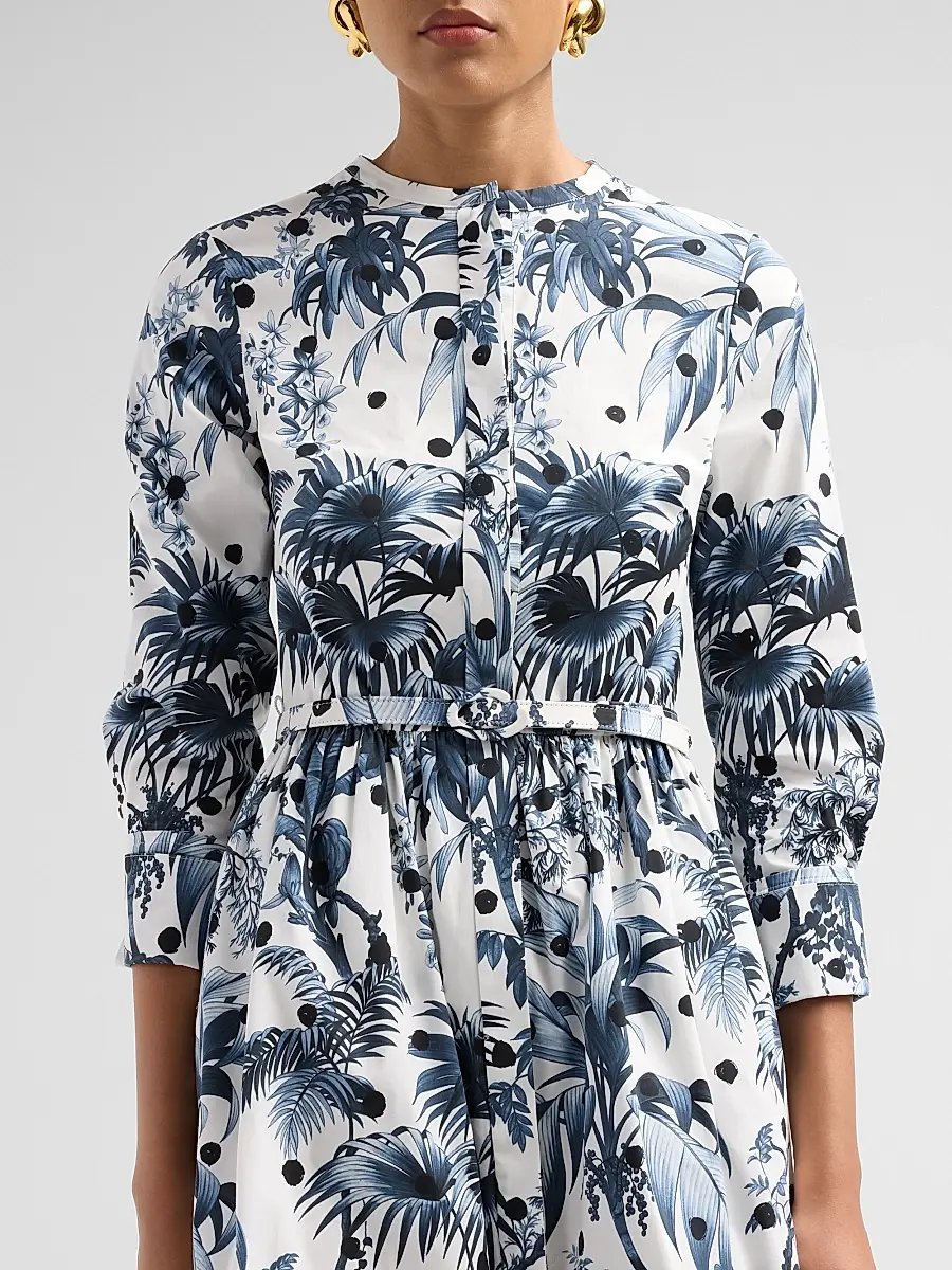 Oscar de la Renta Women's Printed Midi Shirtdress | Thumbnail 5