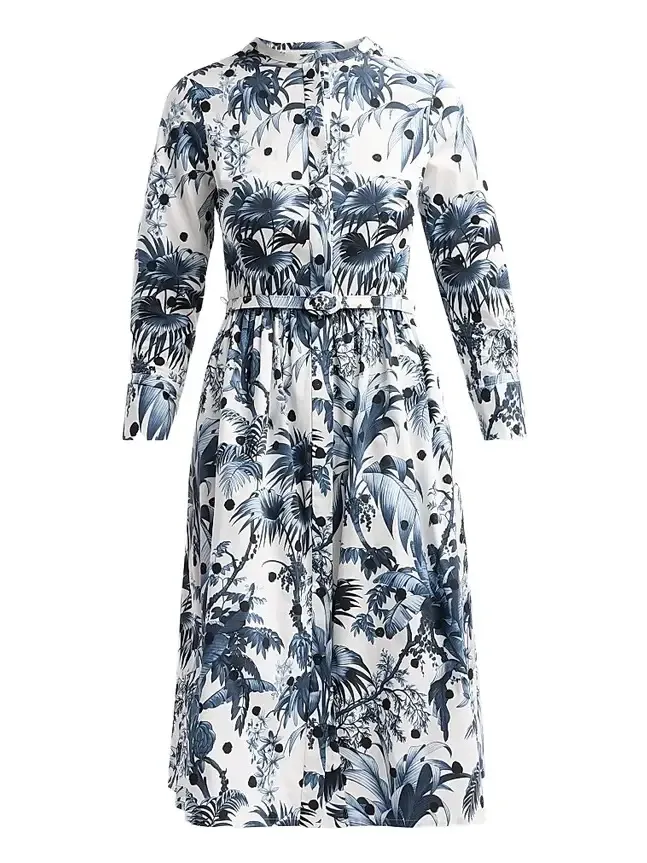 Women's Printed Midi Shirtdress Women's Printed Midi Shirtdress