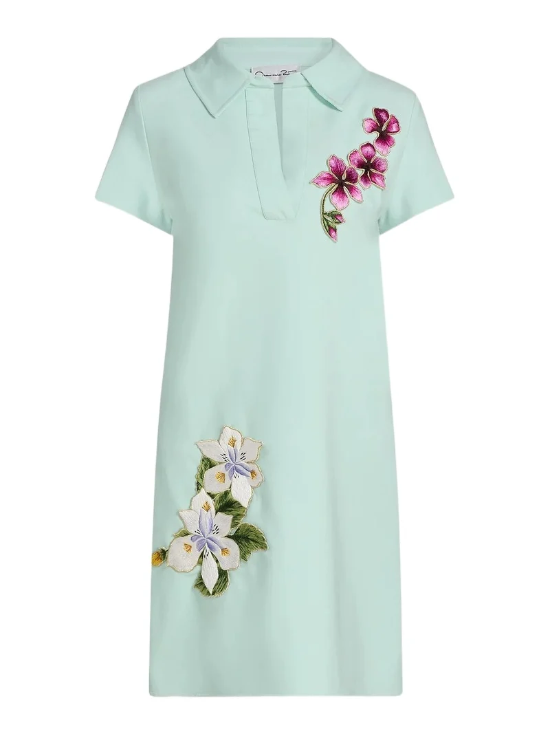 Women's Embroidered Wool Shift Minidress Women's Embroidered Wool Shift Minidress