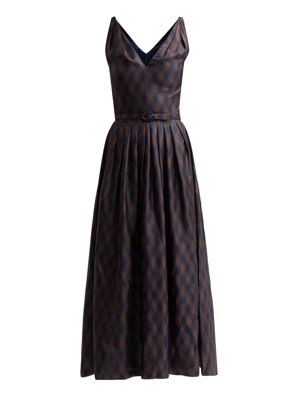 Oscar de la Renta Women's Argyle Silk Twill Day Dress