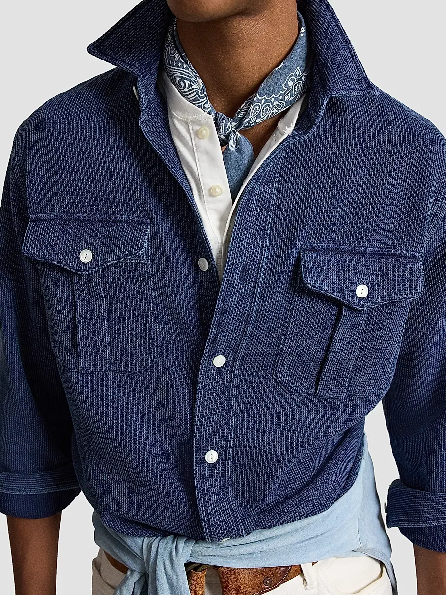 Polo Ralph Lauren Men's Classic-Fit Indigo-Dyed Workshirt | Thumbnail 4 Polo Ralph Lauren Men's Classic-Fit Indigo-Dyed Workshirt | Thumbnail 4