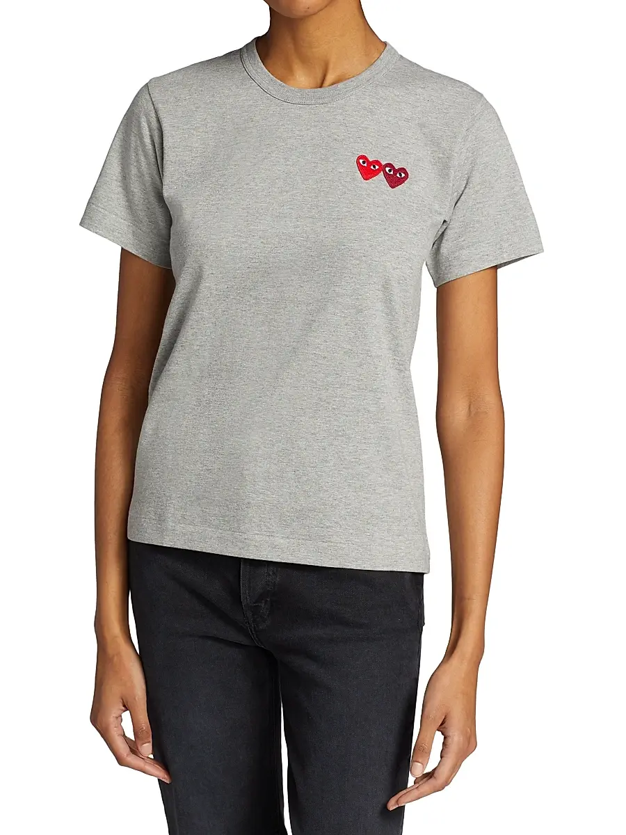 Comme des Garçons PLAY Women's Double Heart T-Shirt | Thumbnail 3