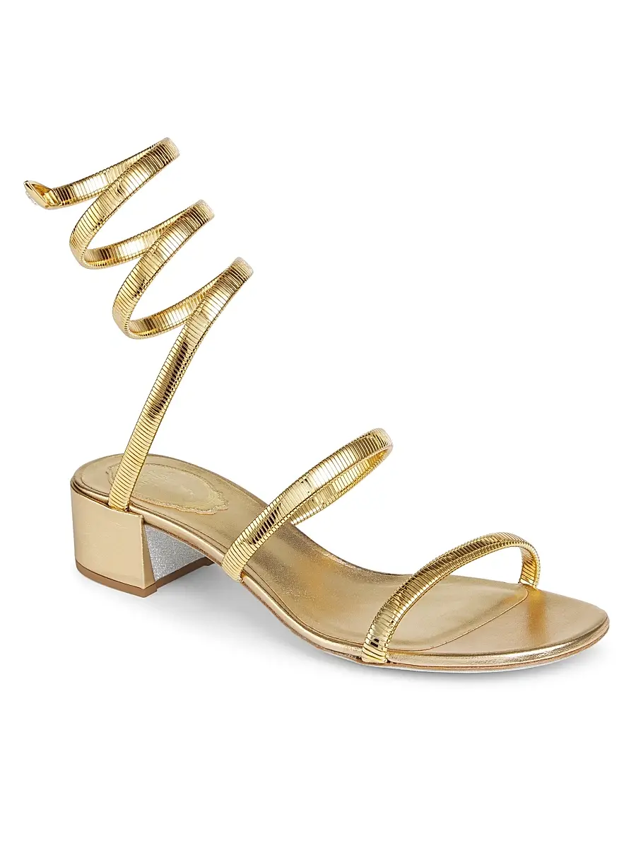 René Caovilla Women's 40MM Metallic Leather Wrap Sandals | Thumbnail 2 René Caovilla Women's 40MM Metallic Leather Wrap Sandals | Thumbnail 2