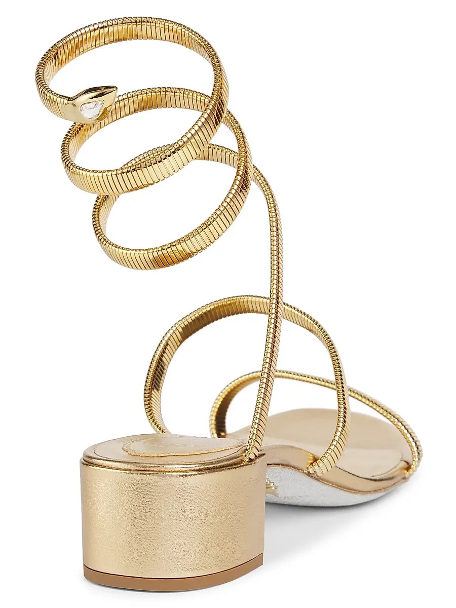René Caovilla Women's 40MM Metallic Leather Wrap Sandals | Thumbnail 3 René Caovilla Women's 40MM Metallic Leather Wrap Sandals | Thumbnail 3