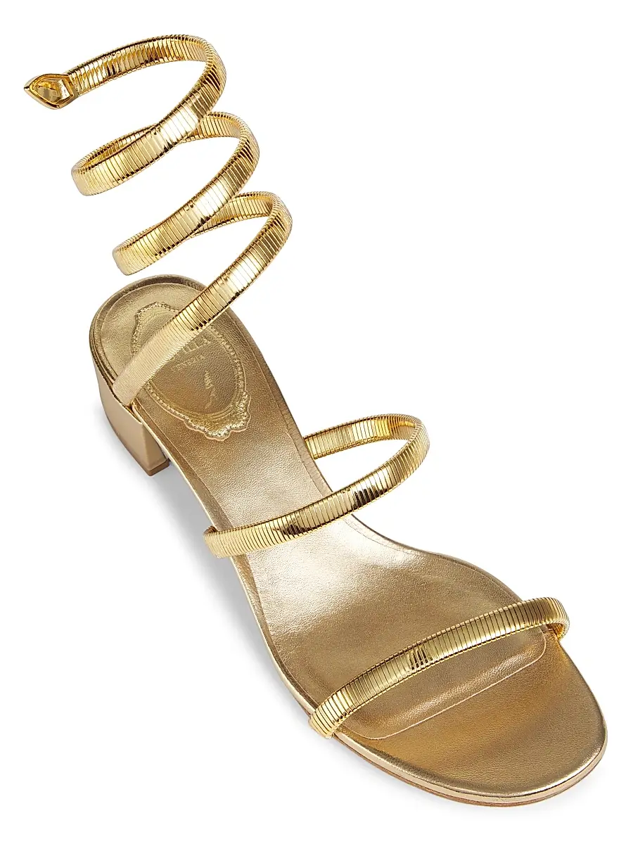 René Caovilla Women's 40MM Metallic Leather Wrap Sandals | Thumbnail 4 René Caovilla Women's 40MM Metallic Leather Wrap Sandals | Thumbnail 4