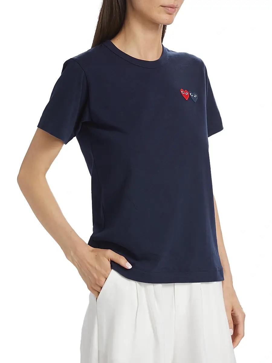 Comme des Garçons PLAY Women's Double Heart T-Shirt | Thumbnail 4 Comme des Garçons PLAY Women's Double Heart T-Shirt | Thumbnail 4