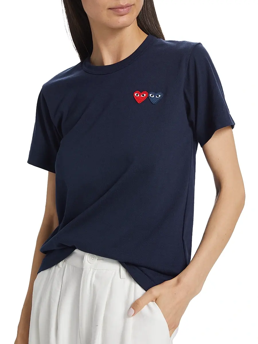 Comme des Garçons PLAY Women's Double Heart T-Shirt | Thumbnail 6 Comme des Garçons PLAY Women's Double Heart T-Shirt | Thumbnail 6
