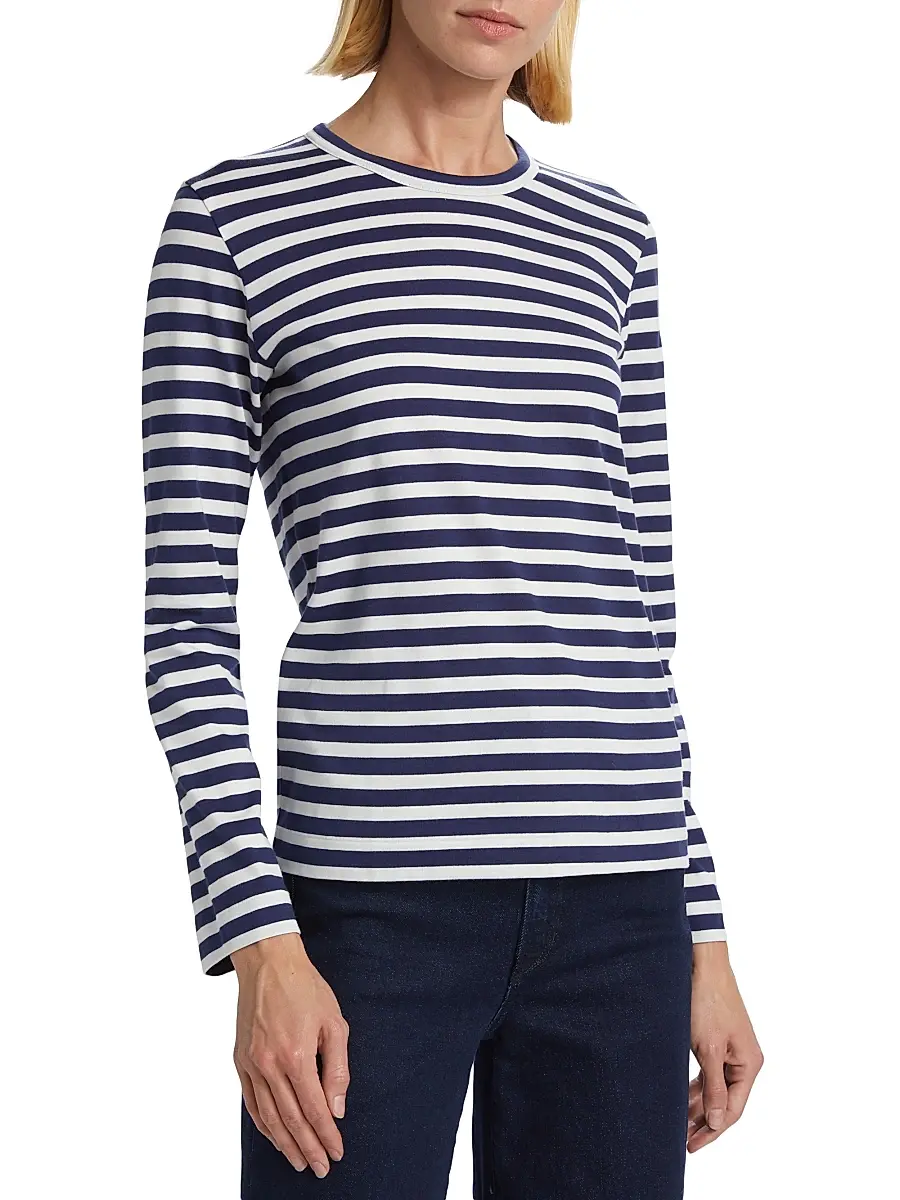Comme des Garçons PLAY Women's Long-Sleeve Striped Cotton T-Shirt | Thumbnail 3 Comme des Garçons PLAY Women's Long-Sleeve Striped Cotton T-Shirt | Thumbnail 3