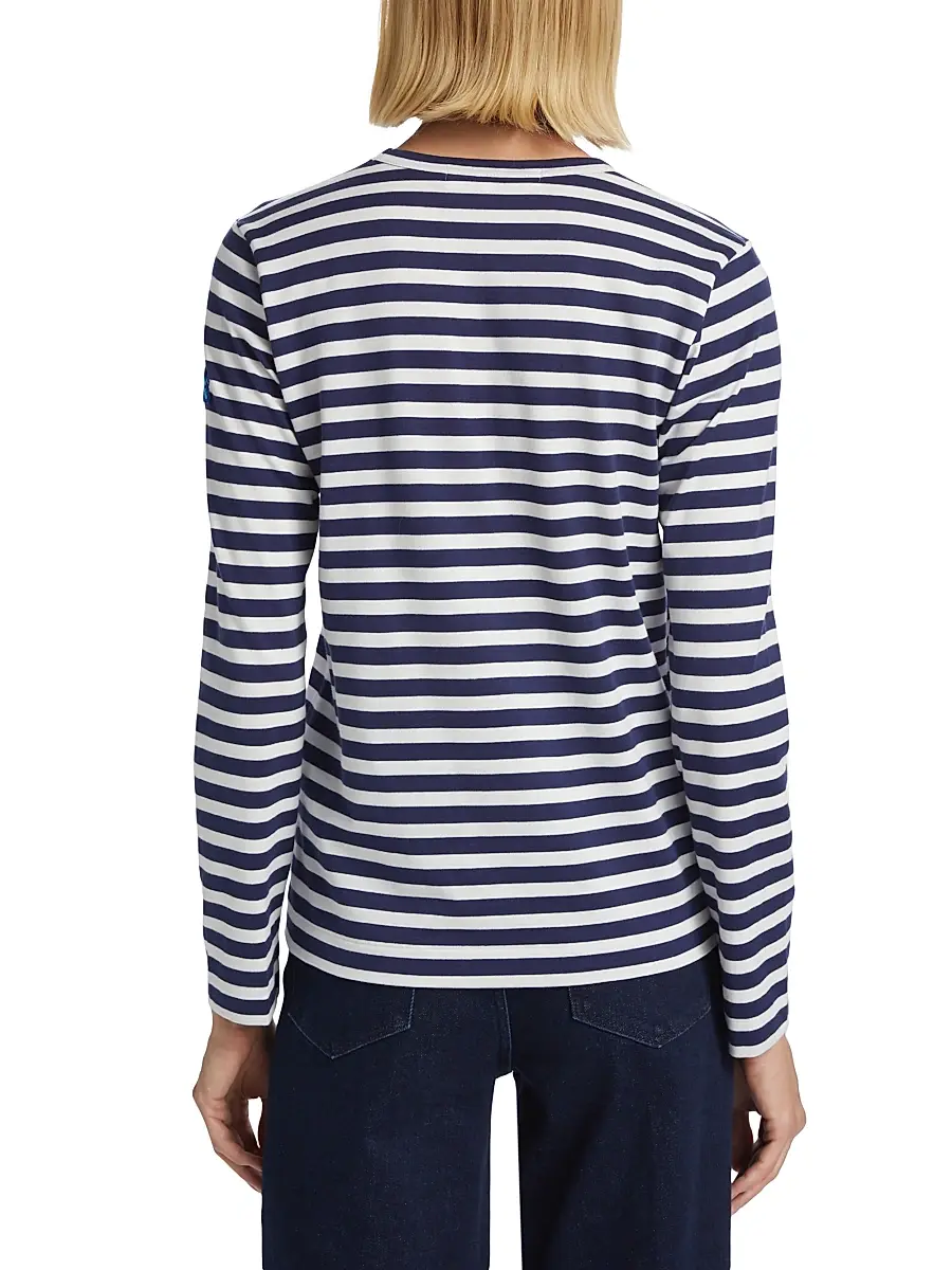 Comme des Garçons PLAY Women's Long-Sleeve Striped Cotton T-Shirt | Thumbnail 4 Comme des Garçons PLAY Women's Long-Sleeve Striped Cotton T-Shirt | Thumbnail 4
