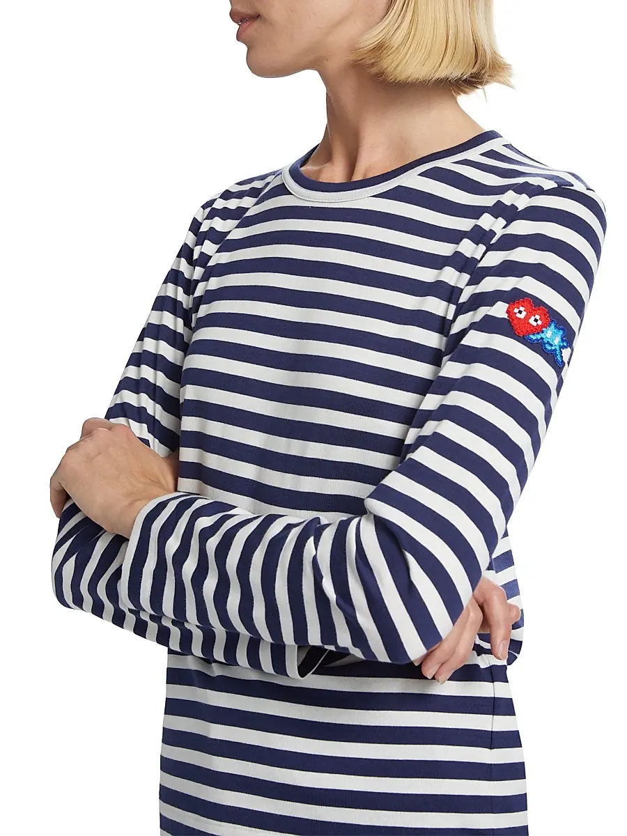 Comme des Garçons PLAY Women's Long-Sleeve Striped Cotton T-Shirt | Thumbnail 5 Comme des Garçons PLAY Women's Long-Sleeve Striped Cotton T-Shirt | Thumbnail 5