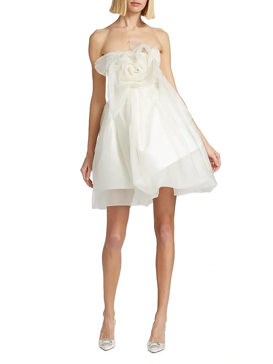 Danielle Frankel Women's Lottie Organza Petal Minidress | Thumbnail 2