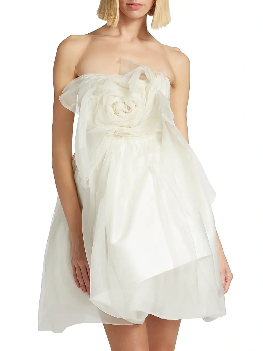 Danielle Frankel Women's Lottie Organza Petal Minidress | Thumbnail 3