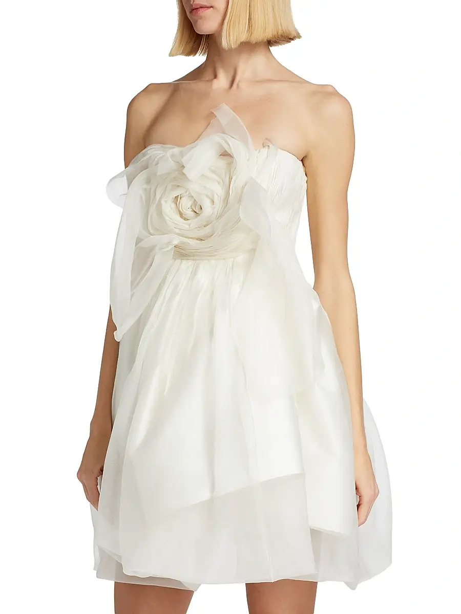 Danielle Frankel Women's Lottie Organza Petal Minidress | Thumbnail 4