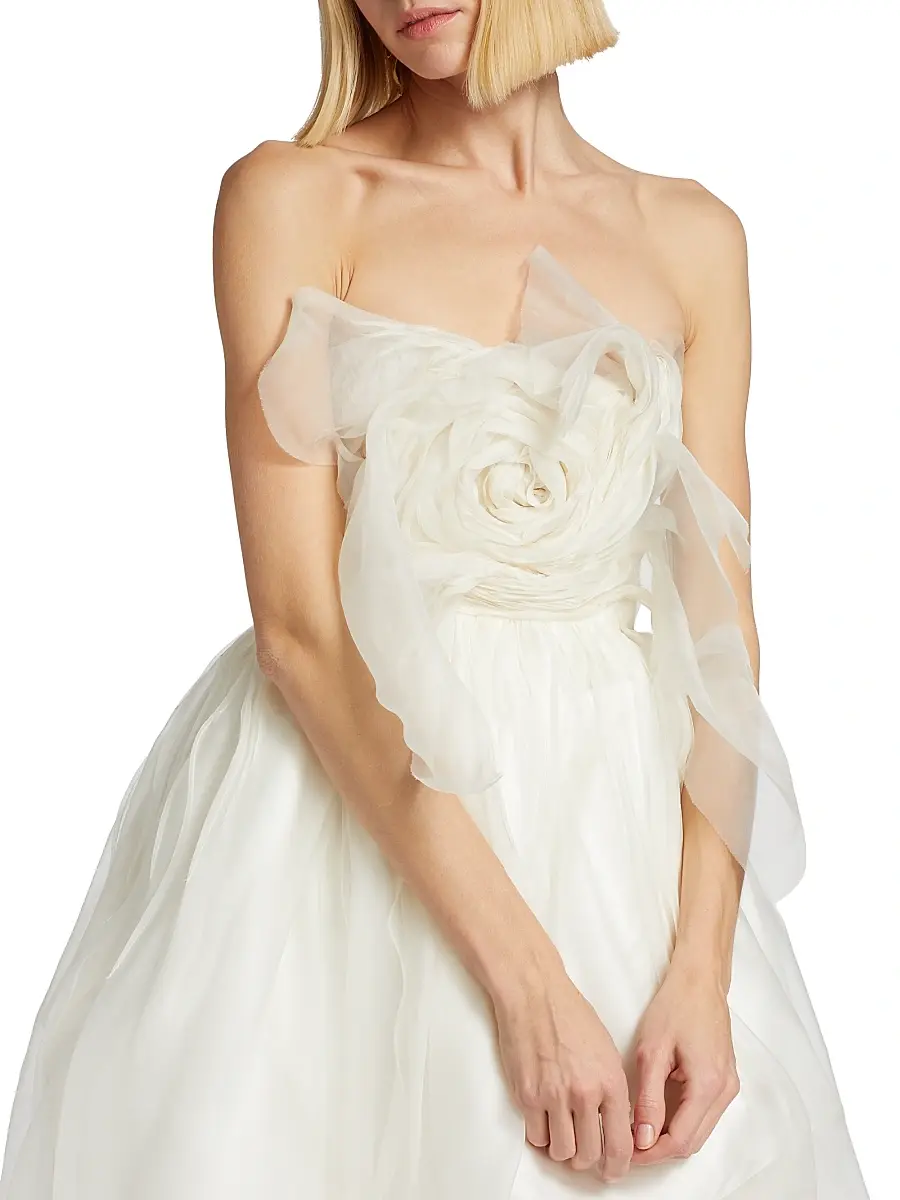 Danielle Frankel Women's Lottie Organza Petal Minidress | Thumbnail 6
