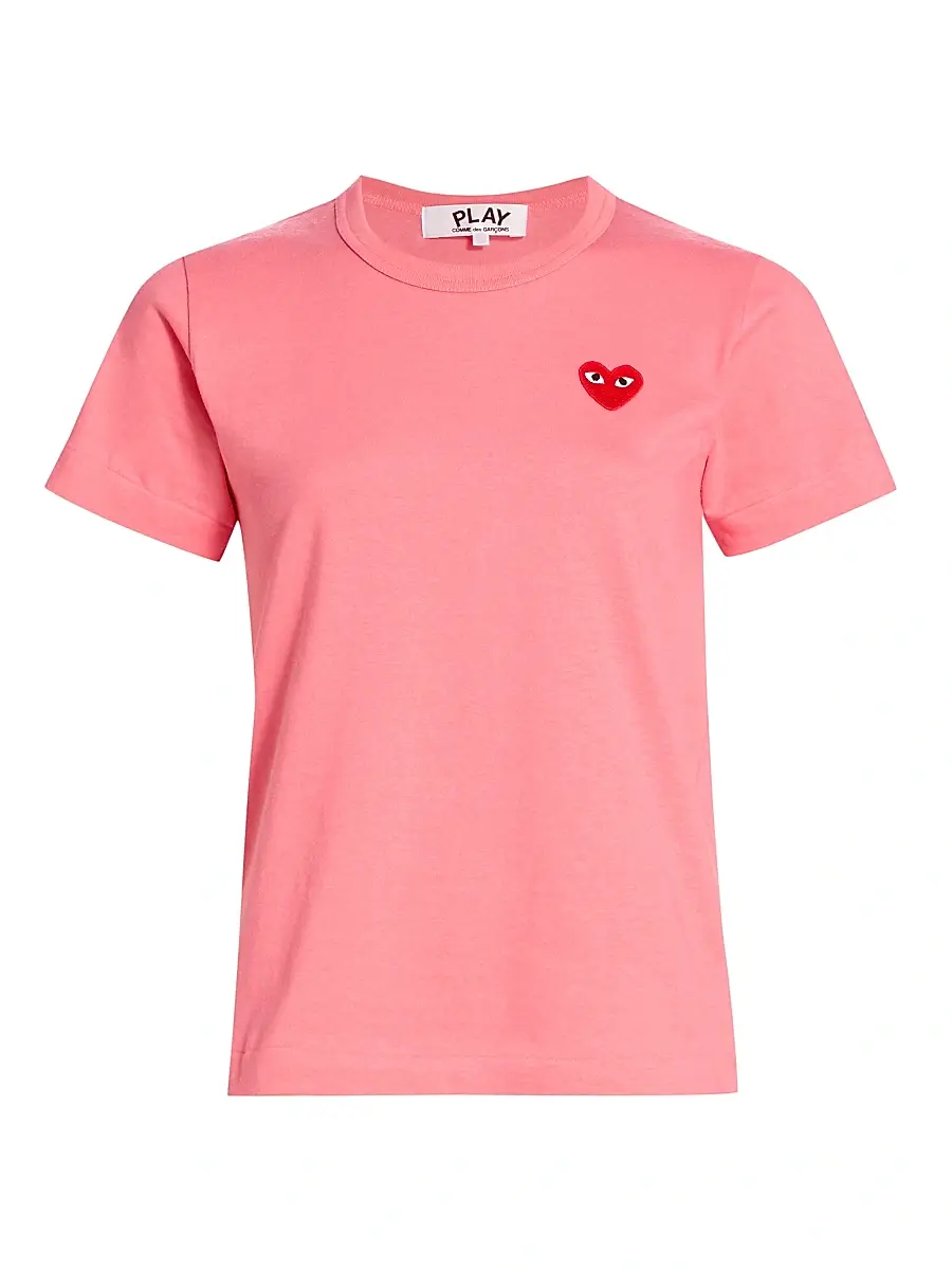 Comme des Garçons PLAY Women's Heart T-Shirt - Pink - Size XS | Image 1 Comme des Garçons PLAY Women's Heart T-Shirt - Pink - Size XS | Image 1