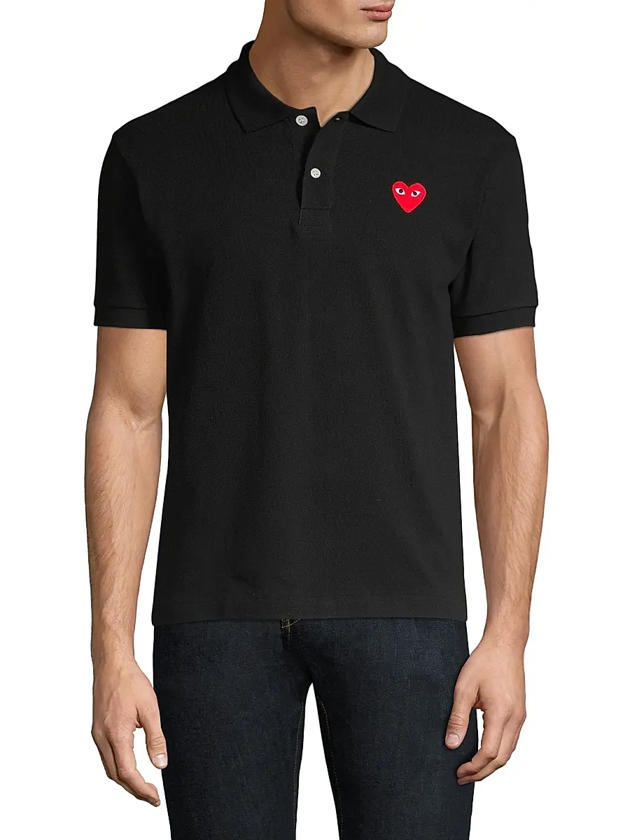 Comme des Garçons PLAY Men Heart Applique Polo | Thumbnail 3
