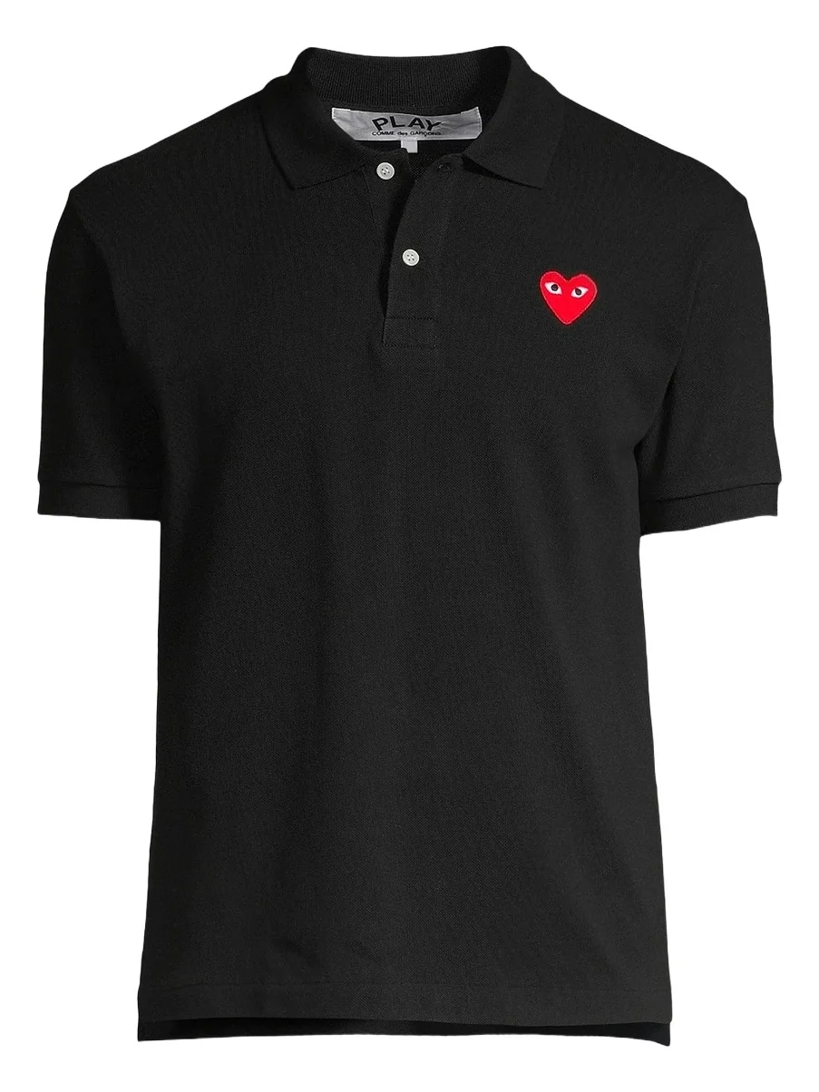 Men Heart Applique Polo