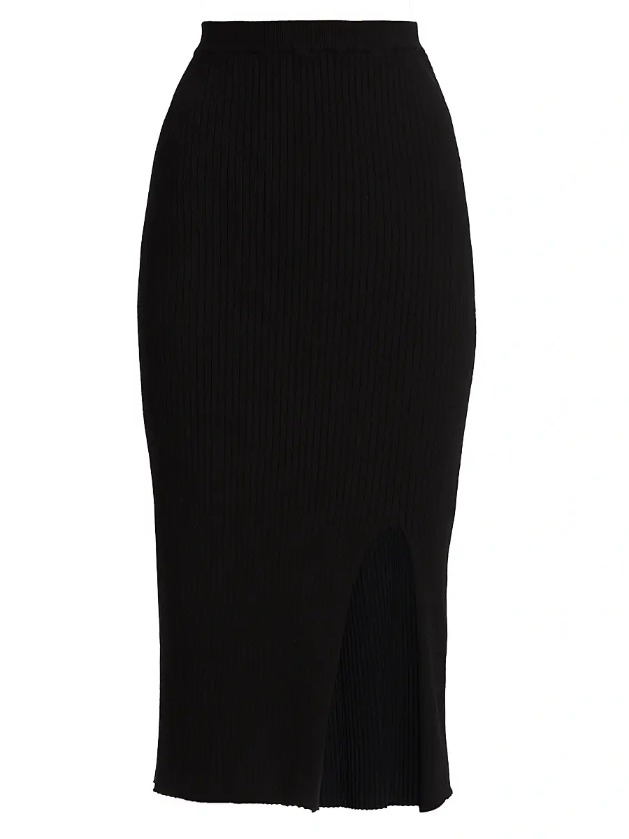 Saks Fifth Avenue Women's Wide Rib-Knit Pencil Skirt - Black - Size XS | Image 1 Saks Fifth Avenue Women's Wide Rib-Knit Pencil Skirt - Black - Size XS | Image 1