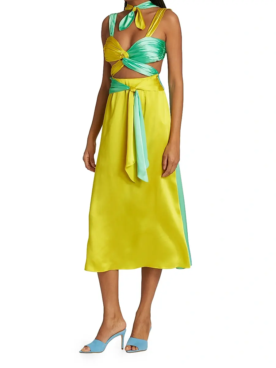 Halpern Women's Colorblocked Midi-Dress | Thumbnail 3 Halpern Women's Colorblocked Midi-Dress | Thumbnail 3