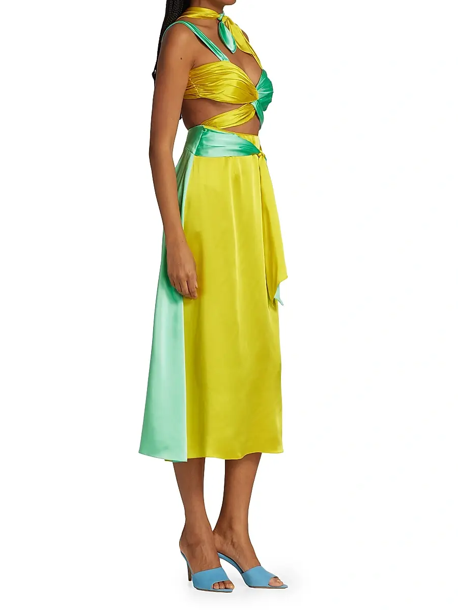 Halpern Women's Colorblocked Midi-Dress | Thumbnail 4 Halpern Women's Colorblocked Midi-Dress | Thumbnail 4