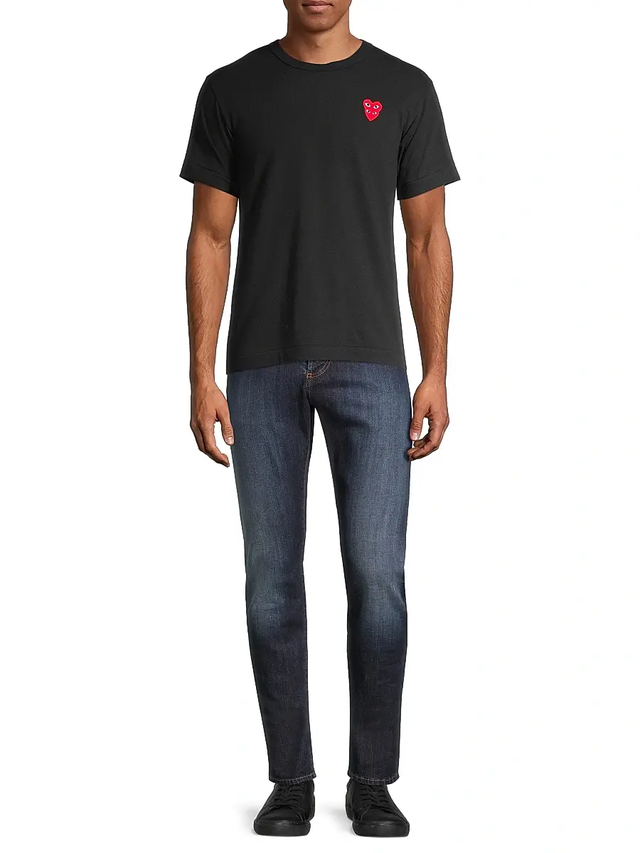 Comme des Garçons PLAY Men Play Double Heart T-Shirt | Thumbnail 2 Comme des Garçons PLAY Men Play Double Heart T-Shirt | Thumbnail 2