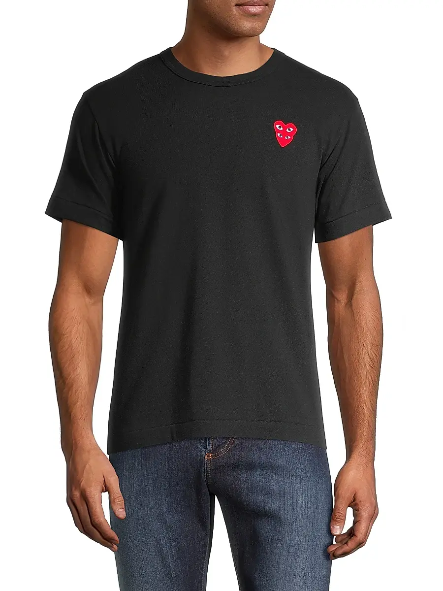 Comme des Garçons PLAY Men Play Double Heart T-Shirt | Thumbnail 3 Comme des Garçons PLAY Men Play Double Heart T-Shirt | Thumbnail 3