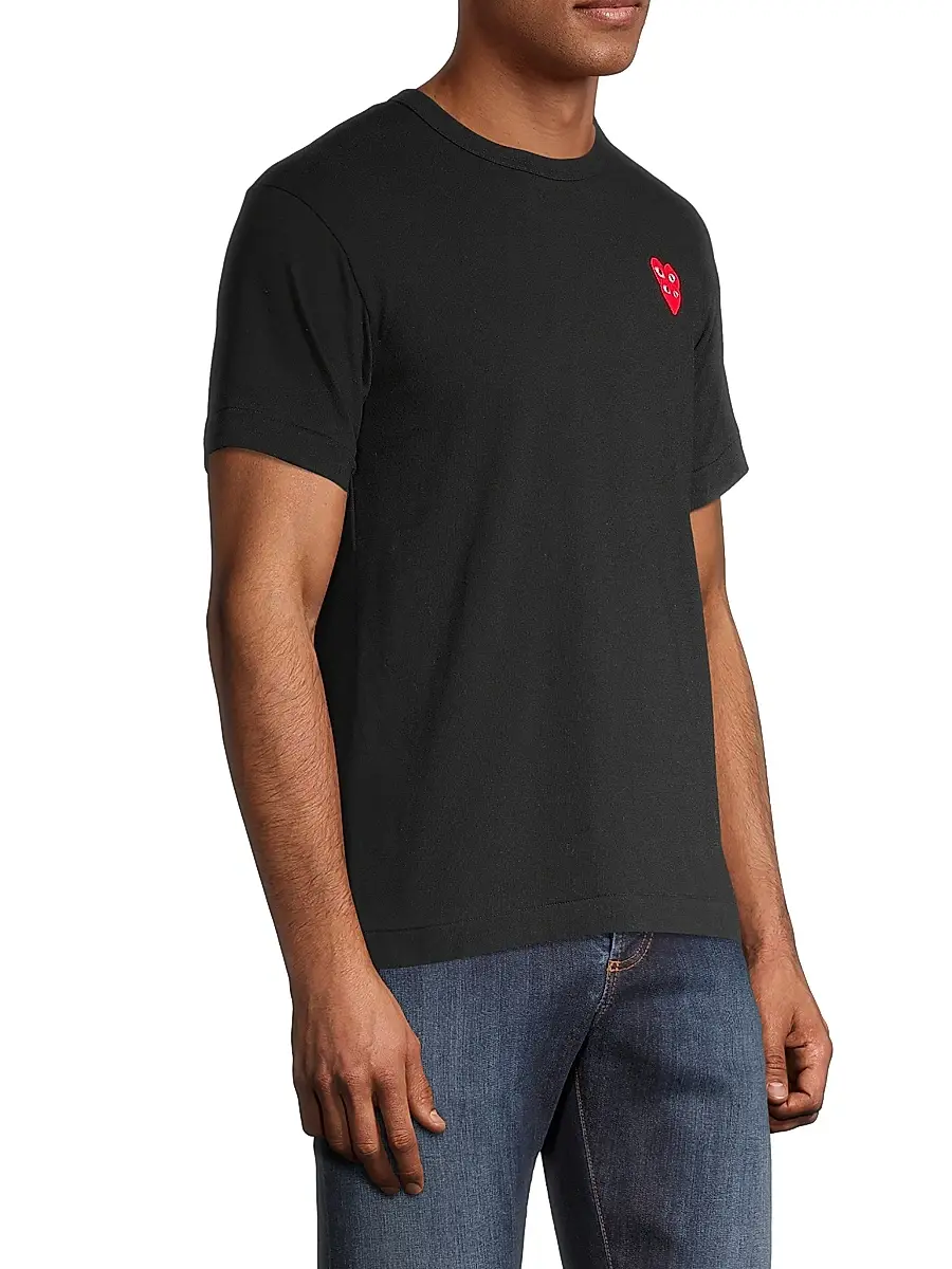 Comme des Garçons PLAY Men Play Double Heart T-Shirt | Thumbnail 4 Comme des Garçons PLAY Men Play Double Heart T-Shirt | Thumbnail 4