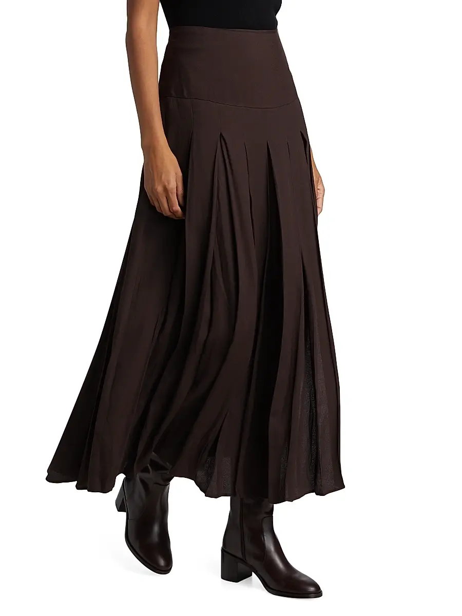 Reformation Women's Nancy Pleated Midi-Skirt | Thumbnail 3