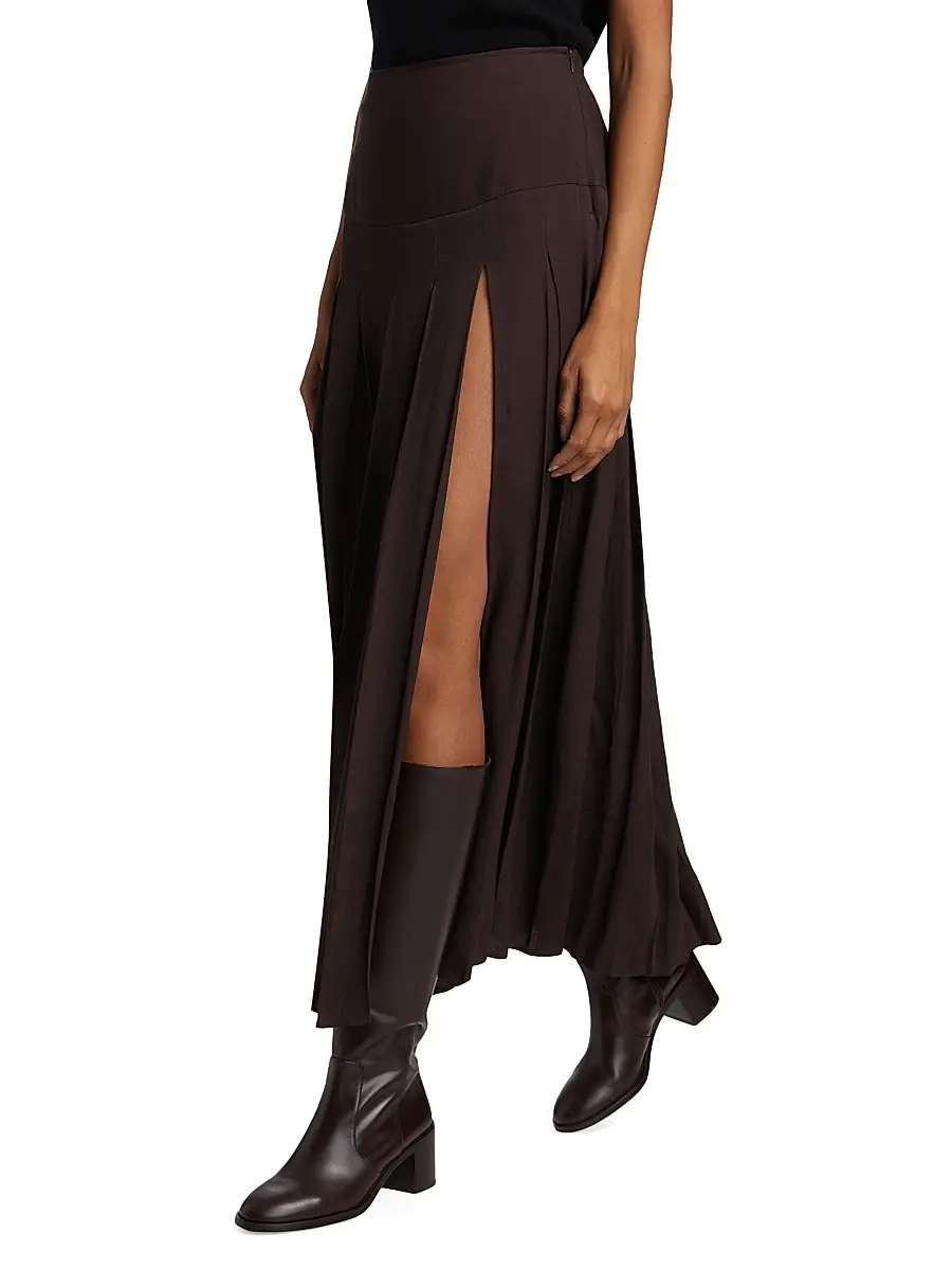 Reformation Women's Nancy Pleated Midi-Skirt | Thumbnail 4