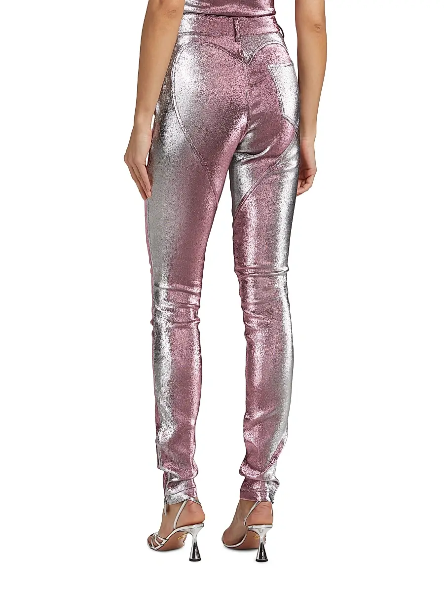 AREA Women's Stretch-Lamé Rosette Leggings | Thumbnail 5 AREA Women's Stretch-Lamé Rosette Leggings | Thumbnail 5