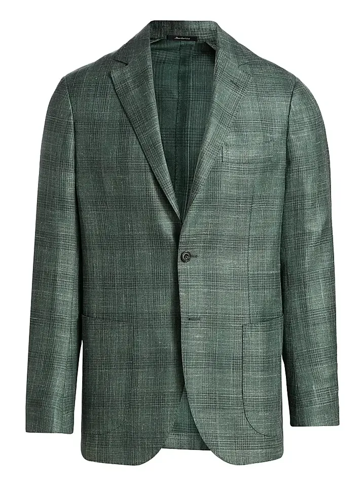 Men's Plaid Virgin Wool-Blend Sport Coat