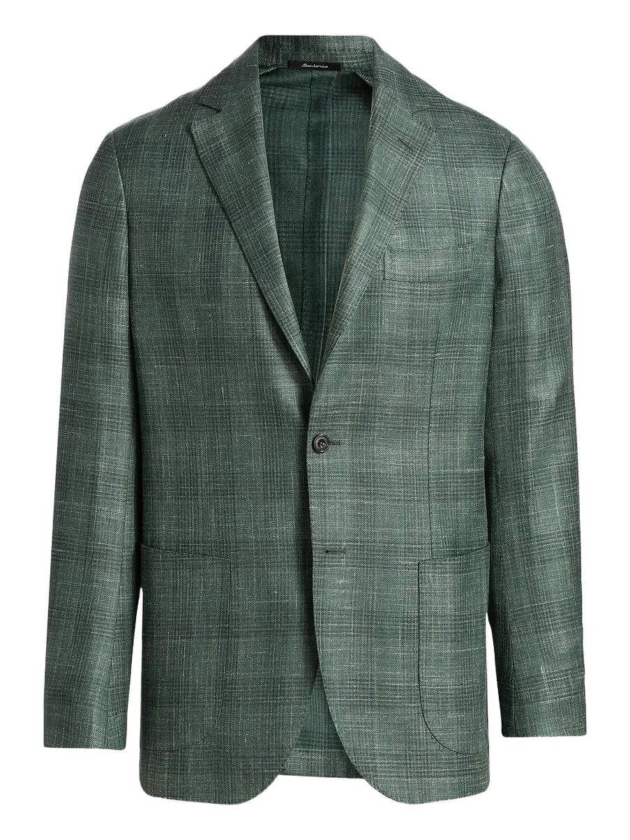 Men's Plaid Virgin Wool-Blend Sport Coat