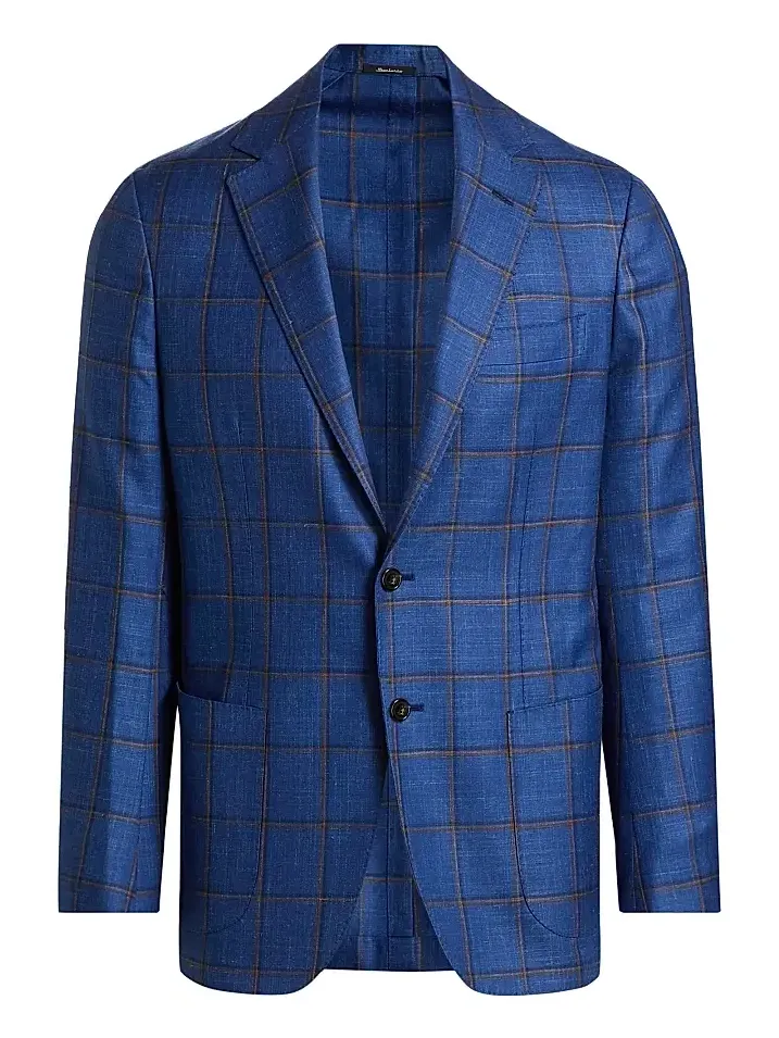 Men's Plaid Wool-Blend Sport Coat