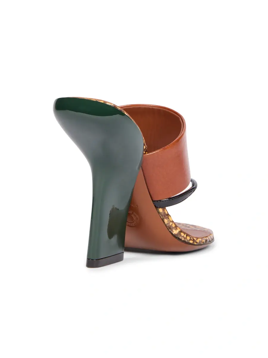 Dries Van Noten Women's Contrast Wedge Heel Leather Sandals | Thumbnail 4