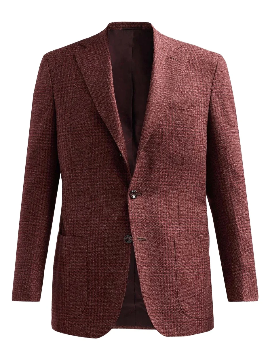 Kiton Men's Plaid Cashmere-Cotton-Silk Sport Coat