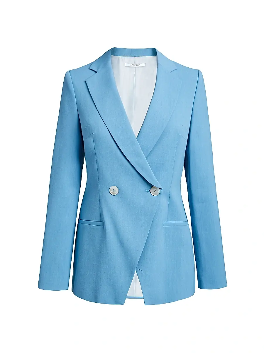 Santorelli Women's Rowan Double-Breasted Blazer - Cornflower | Image 1 Santorelli Women's Rowan Double-Breasted Blazer - Cornflower | Image 1