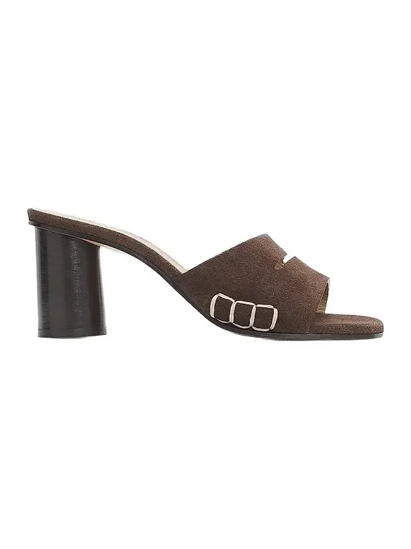 Women's 75MM Suede Cylindrical-Heel Sandals Women's 75MM Suede Cylindrical-Heel Sandals