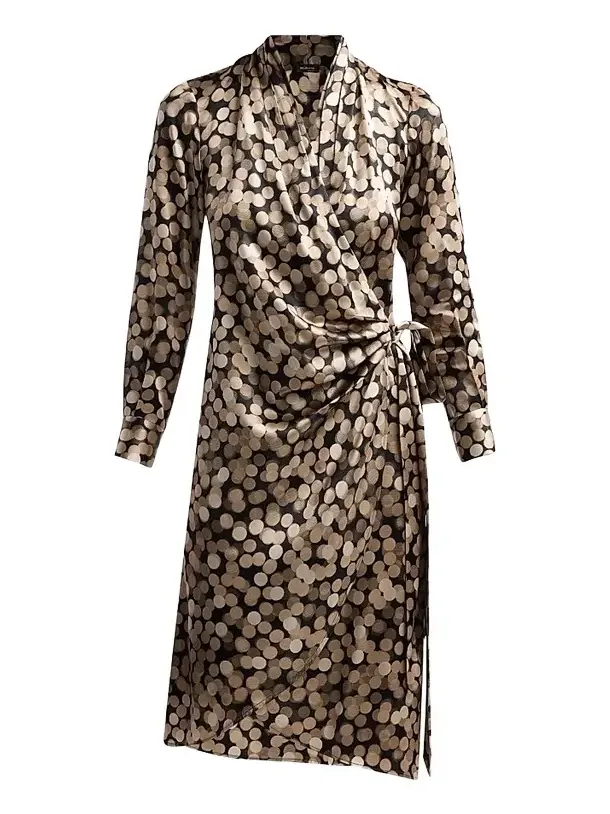Kiton Women's Printed Silk Wrap Midi Dress