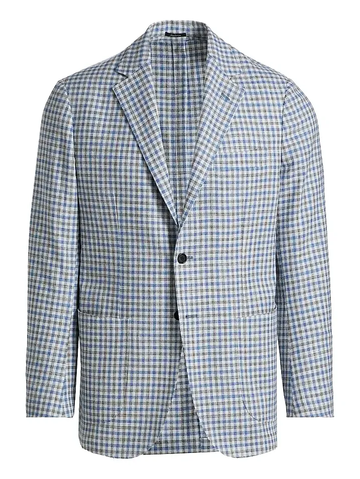Men's Gingham Wool-Blend Sport Coat