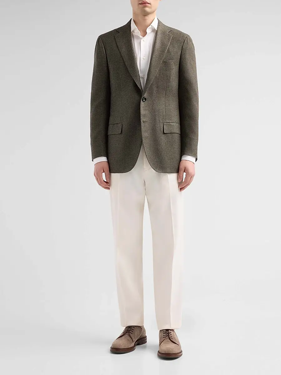 Kiton Men's Houndstooth Cashmere Sport Coat | Thumbnail 2 Kiton Men's Houndstooth Cashmere Sport Coat | Thumbnail 2